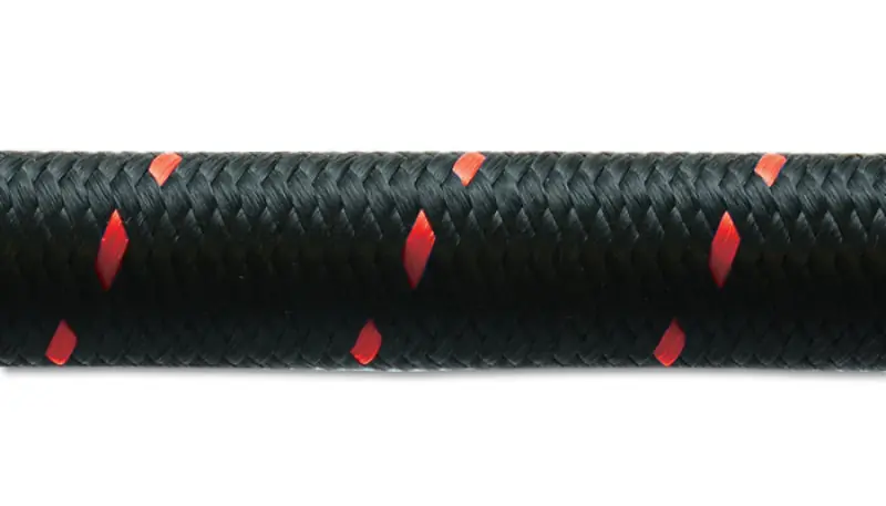 Vibrant -8 AN Two-Tone Black/Red Nylon Braided Flex Hose (2 foot roll) (VIB11958R)