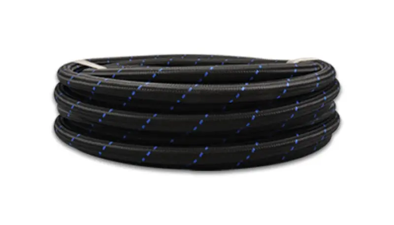 Vibrant -10 AN Two-Tone Black/Blue Nylon Braided Flex Hose (20 foot roll) (VIB11980B)