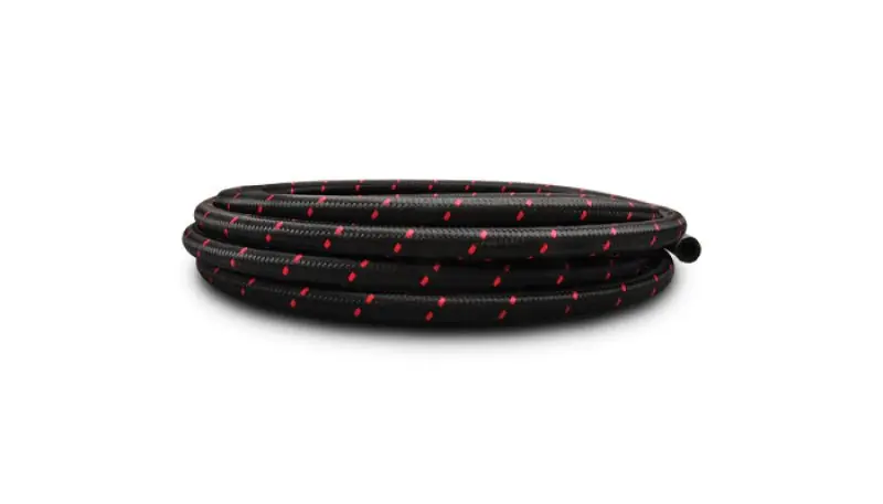 Vibrant -10 AN Two-Tone Black/Red Nylon Braided Flex Hose (20 foot roll) (VIB11980R)