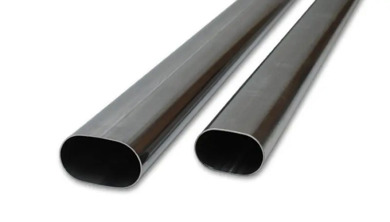 Vibrant 4in Oval (Nominal Size) T304 SS Straight Tubing (16 ga) - 5 foot length (VIB13184)