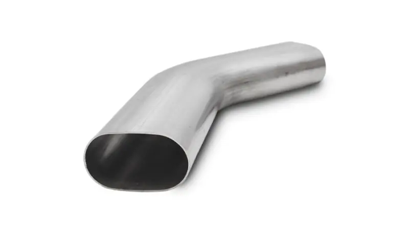 Vibrant 3.5in Oval (Nominal Size) T304 SS 45 deg Mandrel Bend 6in x 6in leg lengths (VIB13192)