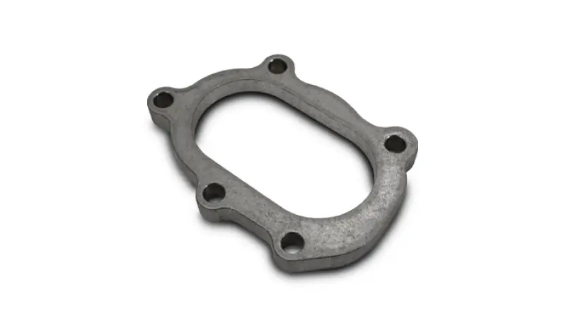 Vibrant GT25R / GT28R Discharge Flange with Oval Outlet (5 Bolt) Mild Steel 1/2in Thick (VIB14480)