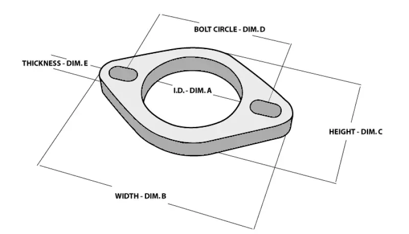 Vibrant 2-Bolt T304 SS Exhaust Flanges (2.5in I.D.) - 5 Flange Bulk Pack (VIB1472)
