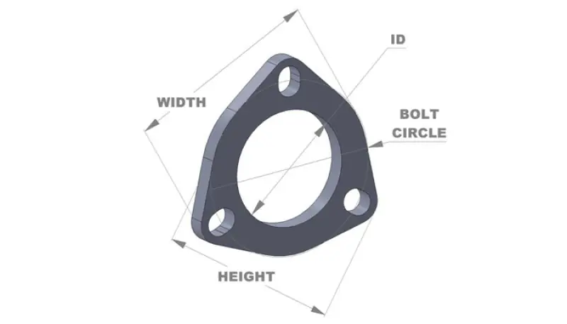 Vibrant 3-Bolt T304 SS Exhaust Flange (3in I.D.) (VIB1483S)