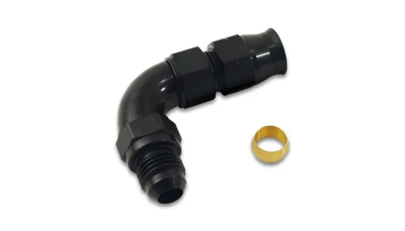 Vibrant 90 Degree 1/2in Tube to Male -8AN Flare Adapter w/ Olive Inserts (VIB16588)