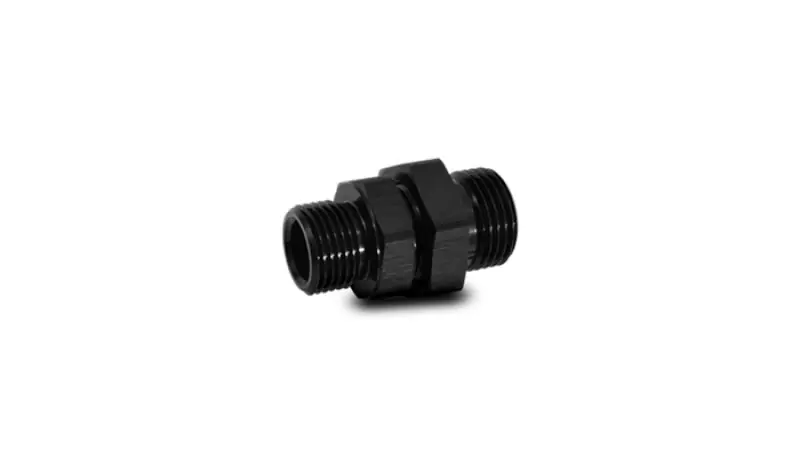 Vibrant -10AN to -8AN ORB Male to Male Union Adapter - Anodized Black (VIB16983)