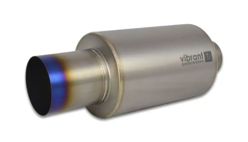 Vibrant Titanium Muffler w/Straight Cut Burnt Tip 2.5in. Inlet / 2.5in. Outlet (VIB17560)