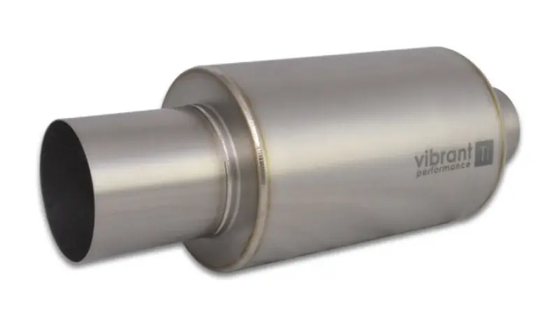Vibrant Titanium Muffler w/Straight Cut Natural Tip 2.5in. Inlet / 2.5in. Outlet (VIB17561)