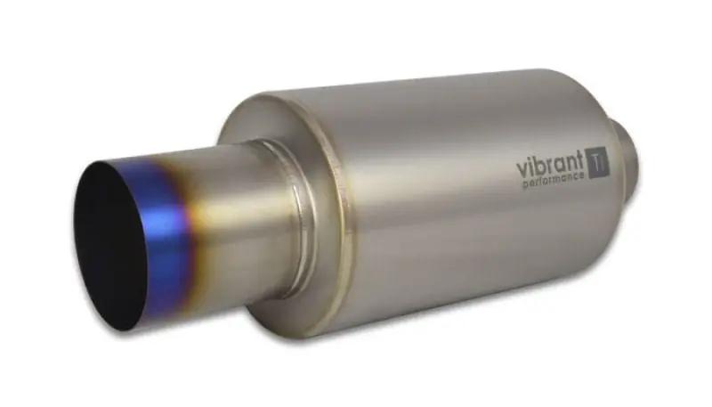 Vibrant Titanium Muffler w/Straight Cut Burnt Tip 3in. Inlet / 3in. Outlet (VIB17562)
