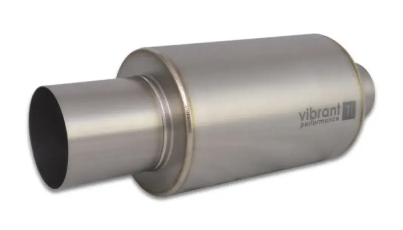 Vibrant Titanium Muffler w/Straight Cut Natural Tip 3.5in Inlet / 3.5in Outlet (VIB17565)