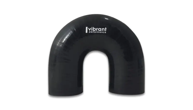 Vibrant 4 Ply Reinforced Silicone Elbow Connector - 1in ID x 5.875in Leg 180 Deg Elbow (BLACK) (VIB19655)