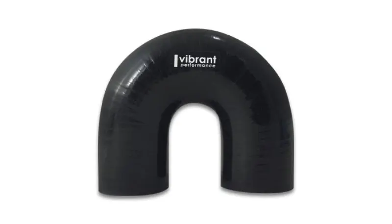 Vibrant 4 Ply Reinforced Silicone Elbow Connector - 3in ID x 4.25in Leg 180 Deg Elbow (BLACK) (VIB19668)