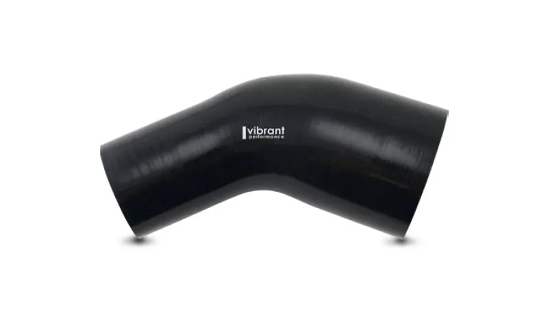 Vibrant 3.50in ID x 4in ID Gloss Black Silicone 45 Degree Transition Elbow (VIB19773)