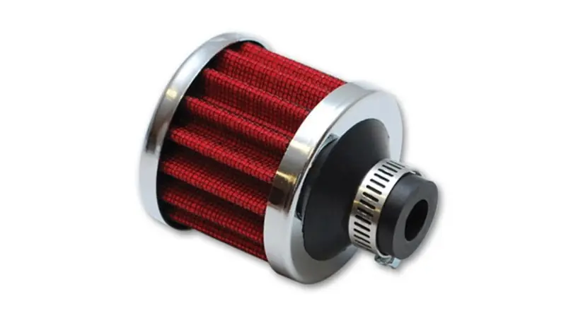 Vibrant Crankcase Breather Filter w/Chrome Cap 2 1/8in 55mm Cone ODx2 5/8in 68mm Tallx5/8in 15mm ID (VIB2166)