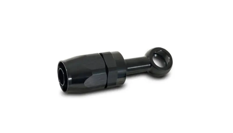 Vibrant -10AN Banjo Hose End Fitting for use with M12 or 7/16in Banjo Bolt - Aluminum Black (VIB24103)