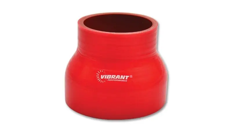 Vibrant 4 Ply Reinforced Silicone Transition Connector - 1.75in I.D. x 2.5in I.D. x 3in long (RED) (VIB2838R)