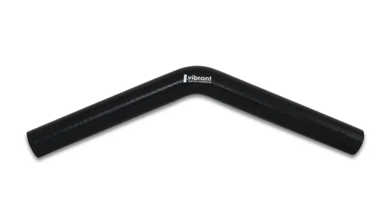 Vibrant 4 Ply Reinforced Silicone Elbow Connector - 1in ID x 8in Leg 45 Deg Elbow (BLACK) (VIB2968)