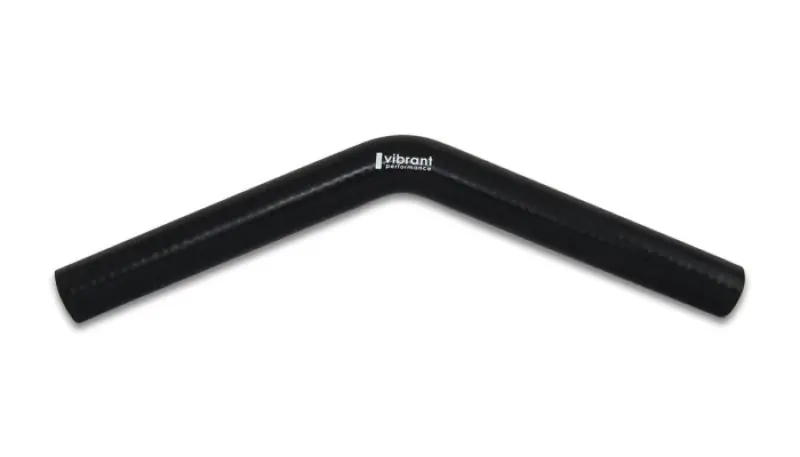 Vibrant 4 Ply Reinforced Silicone Elbow Connector - 1.25in ID x 8in Leg 45 Deg Elbow (BLACK) (VIB2969)