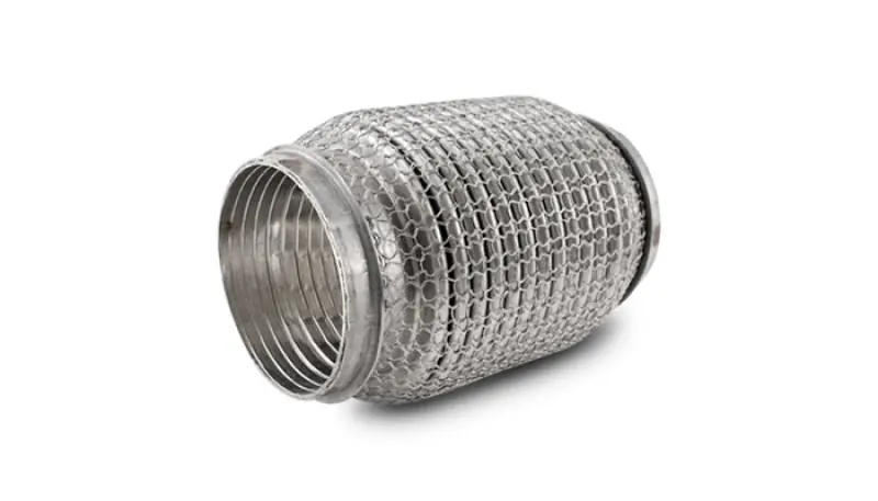 Vibrant SS Flex Coupling w/ Interlock Liner and Mesh Braid 3in Inlet/Outlet x 6in long (VIB66006)