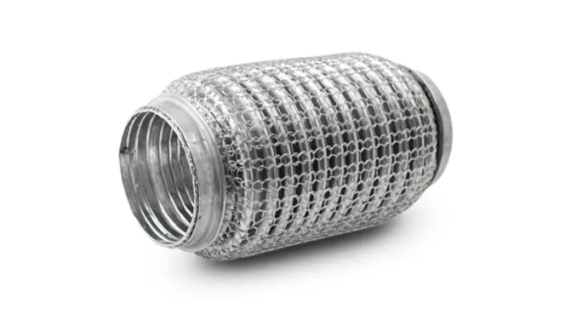 Vibrant SS Flex Coupling w/ Interlock Liner and Mesh Braid 2.25in Inlet/Outlet x 6in long (VIB66706)