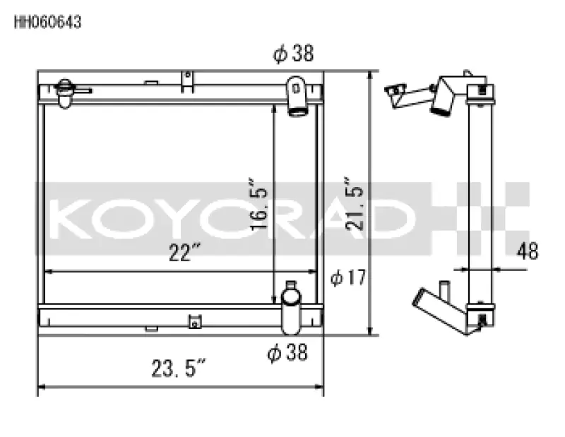 Koyo 89-92 Mazda RX-7 1.3L Late FC Chassis Turbo & Non Turbo Radiator (KOYHH060643)