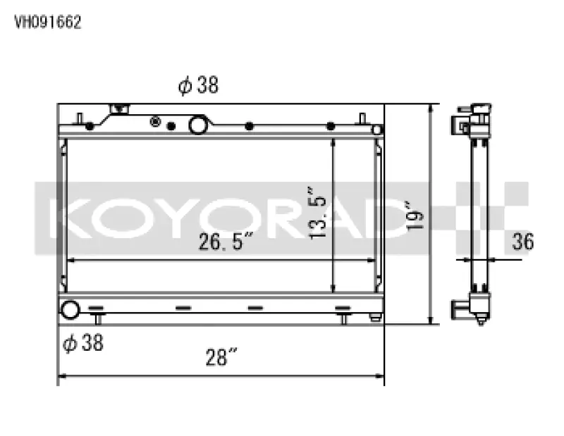 Koyo 08-15 Subaru WRX / STI 05-09 Subaru Legacy GT 2.5L (MT / w/ Filler Neck) Radiator (KOYVH091662)