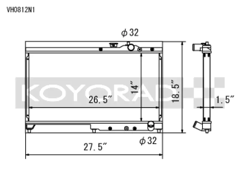 Koyo 92-00 Honda Civic 1.6 DOHC (Will Not Fit Vehicles w/AC) Manual Transmission Radiator