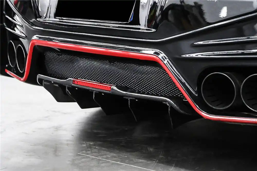 Carbonado 2012-2023 Nissan GTR R35 DBA & EBA NISMO Style Carbon Fiber Rear Diffuser With Canards & Break Light