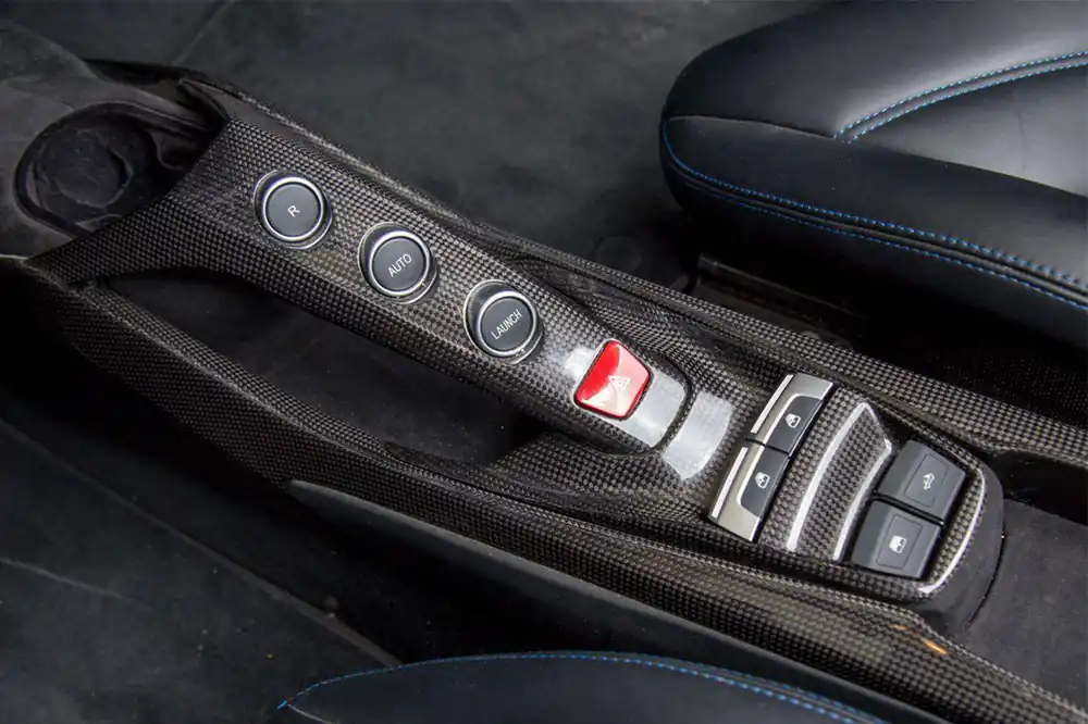 Carbonado 2015-2020 Ferrari 488 GTB Spider Dry Carbon Fiber Bridge Support Windows Switches Panel