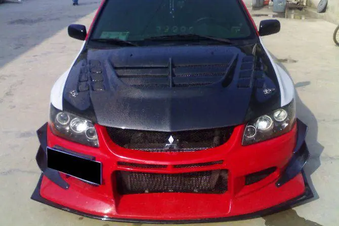 Carbonado VTX Style Carbon Fiber Hood | 2003-2006 Mitsubishi Evo 7/8/9