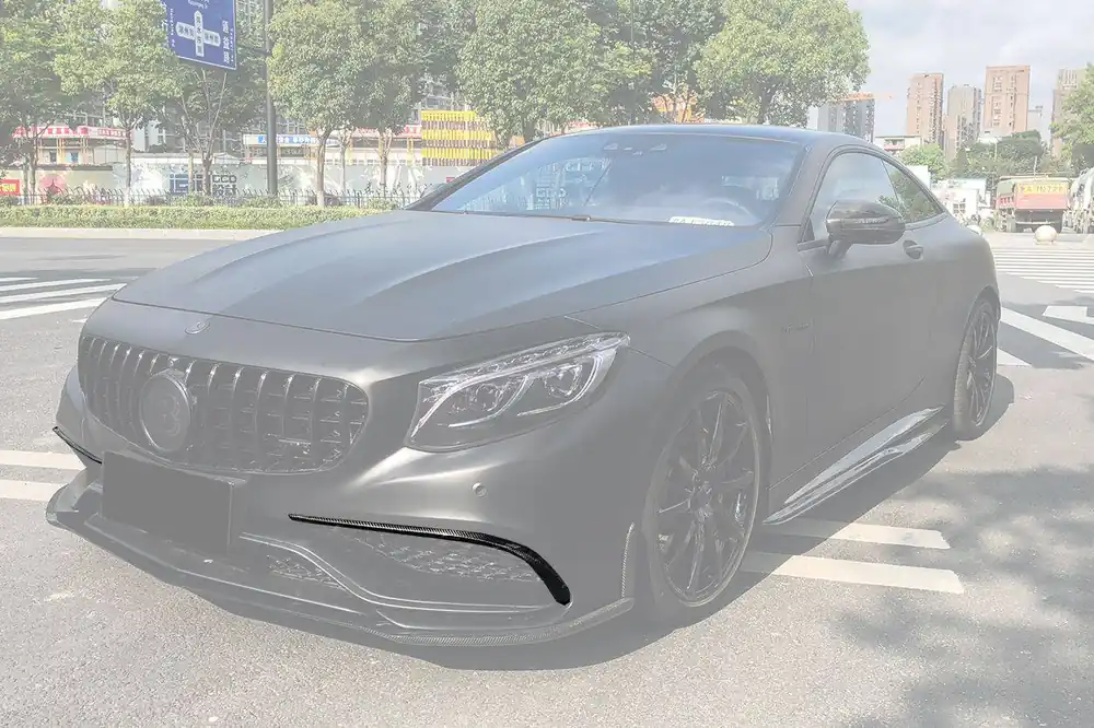 Carbonado 2014-2017 Mercedes Benz C217 S63 S65 AMG Coupe OE Style Carbon Front Bumper Canards