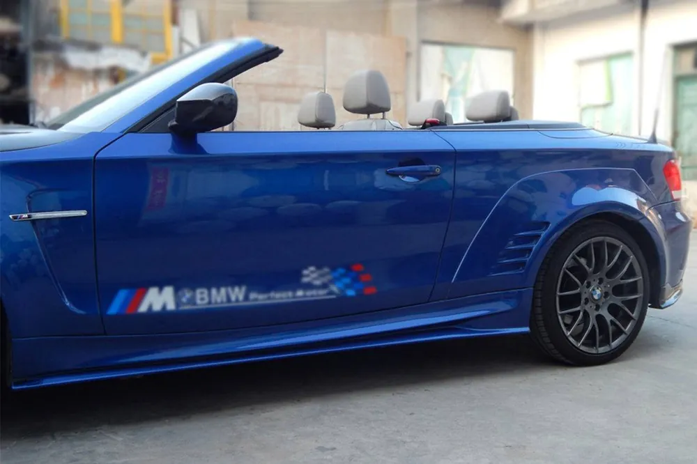 Carbonado 2008-2013 BMW 1 Series E82 E88 1M Style Side Skirts Wide Rear Fender Flare body kit