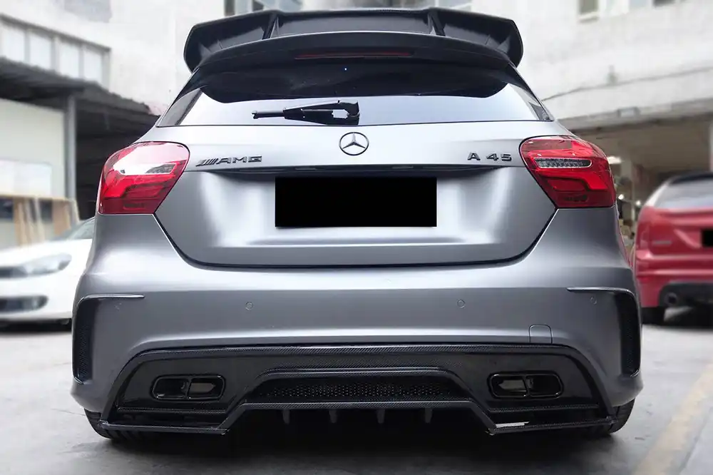 Carbonado 2016-2018 Mercedes Benz W176 A45 AMG RZS Style Carbon Fiber Rear Lip