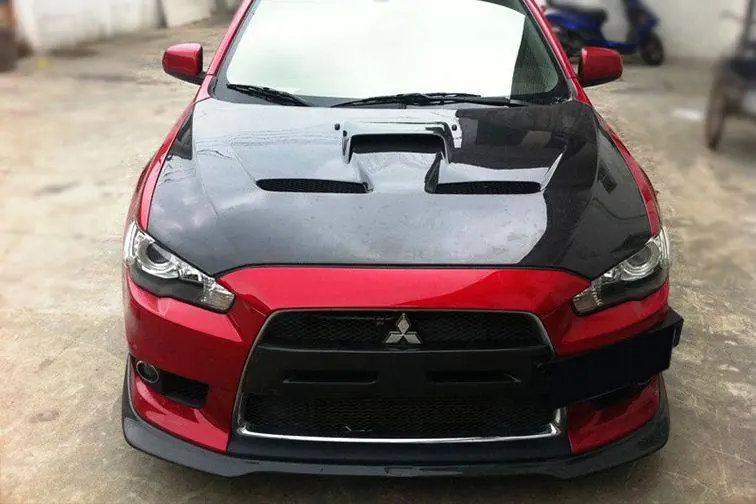 Carbonado 2008-2016 Mitsubishi Evolution 10 BS Style Carbon Fiber Hood