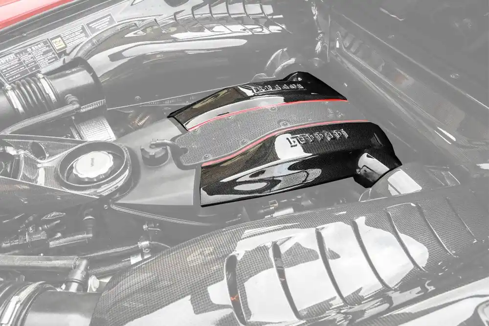 Carbonado 2015-2020 Ferrari 488 GTB Spider Dry Carbon Fiber Engine Replacement Cover