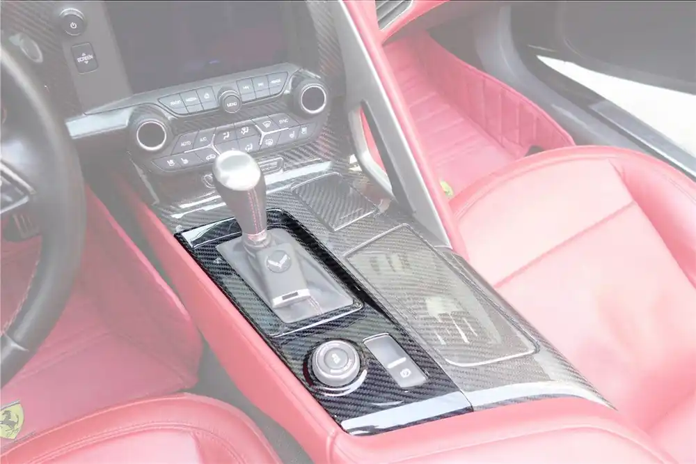 Carbonado 2013-2019 Corvette C7 Z06 Grandsport Dry Carbon Fiber Automatic Manual Control Gear Shift Panel Cover Trim