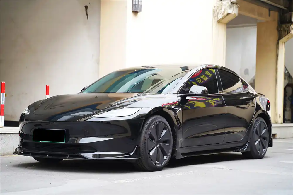 Carbonado 2024-UP Tesla Model 3 Highland RWD & AWD Fast Style Carbon Fiber Pattern Look body kit