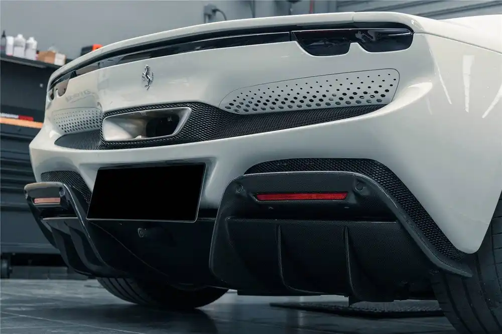 Carbonado 2022-UP Ferrari 296 GTB OE Style Carbon Fiber Rear Diffuser