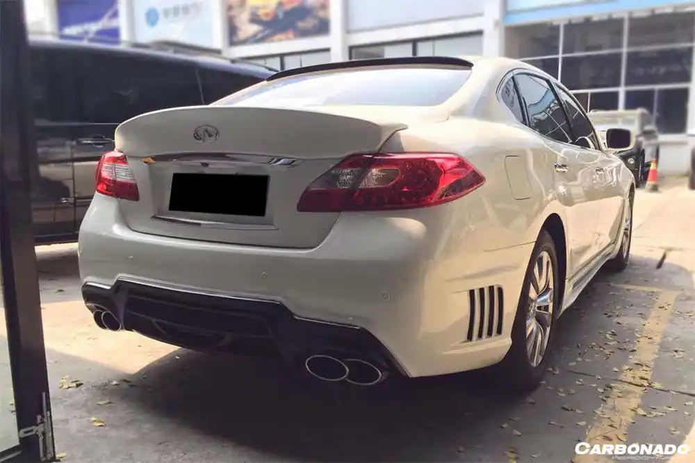 Carbonado 2011-2019 Infiniti Q70, Q70L, M37, M56 WD Style Rear Bumper with Tips