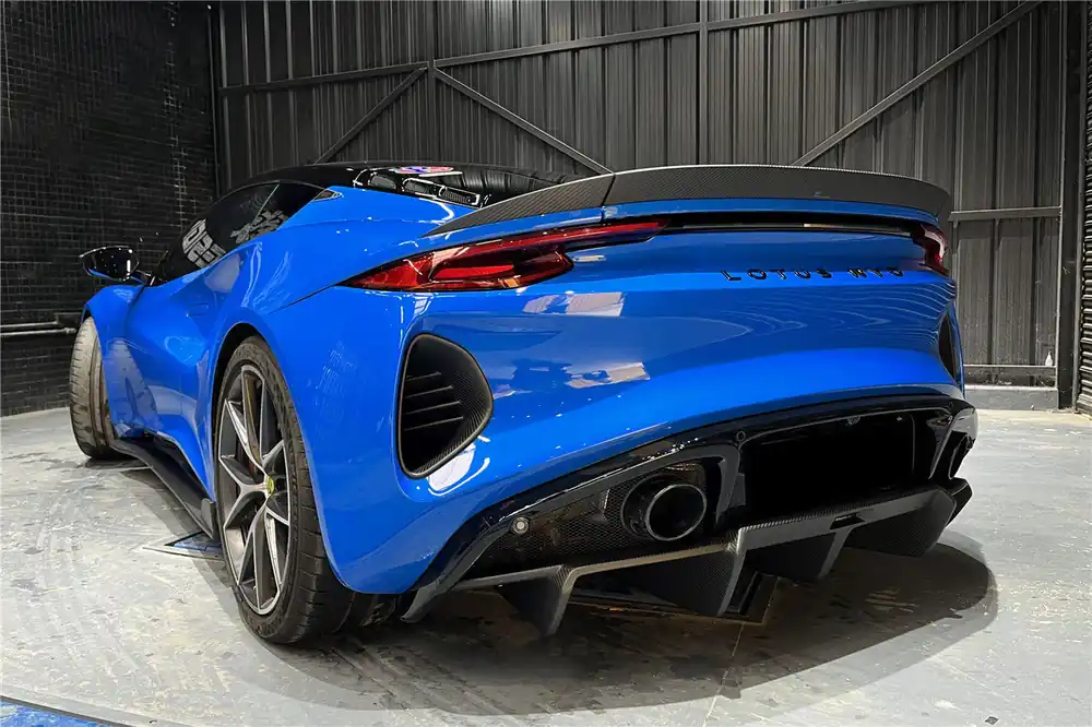 Carbonado OD Style Dry Carbon Fiber Rear Diffuser Lip | 2021-2024 Lotus Emira