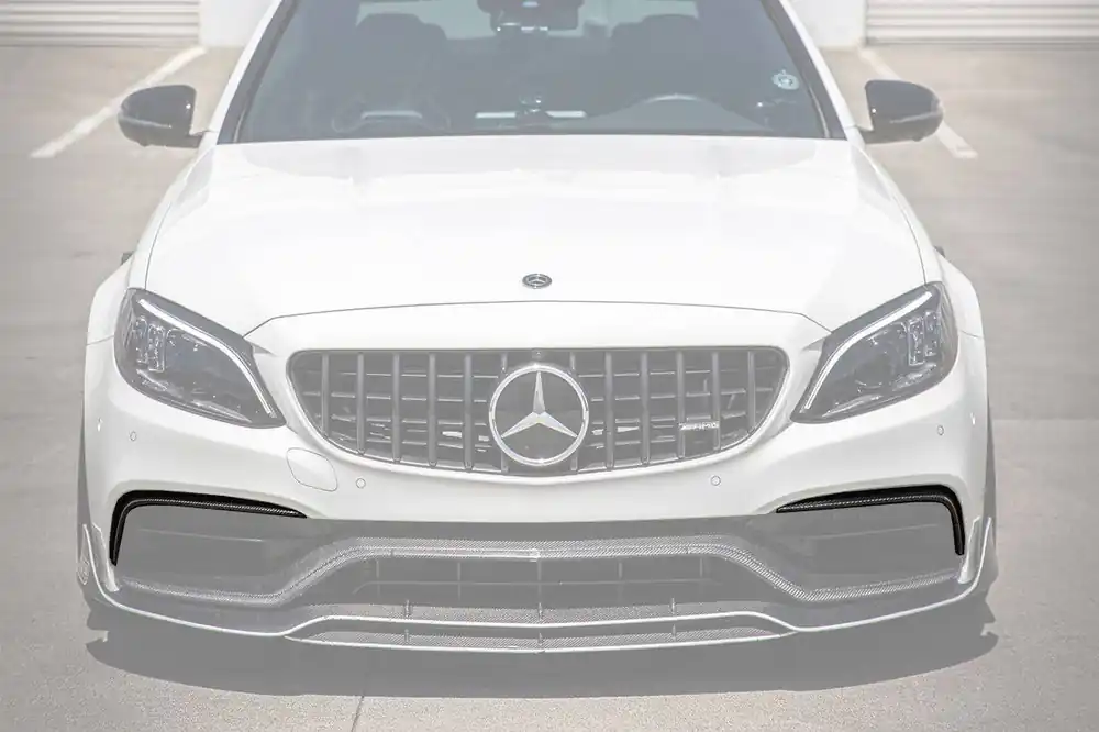 Carbonado 2015-2021 Mercedes Benz W205 C63 S AMG Sedan Coupe Carbon Fiber Front Bumper Canards