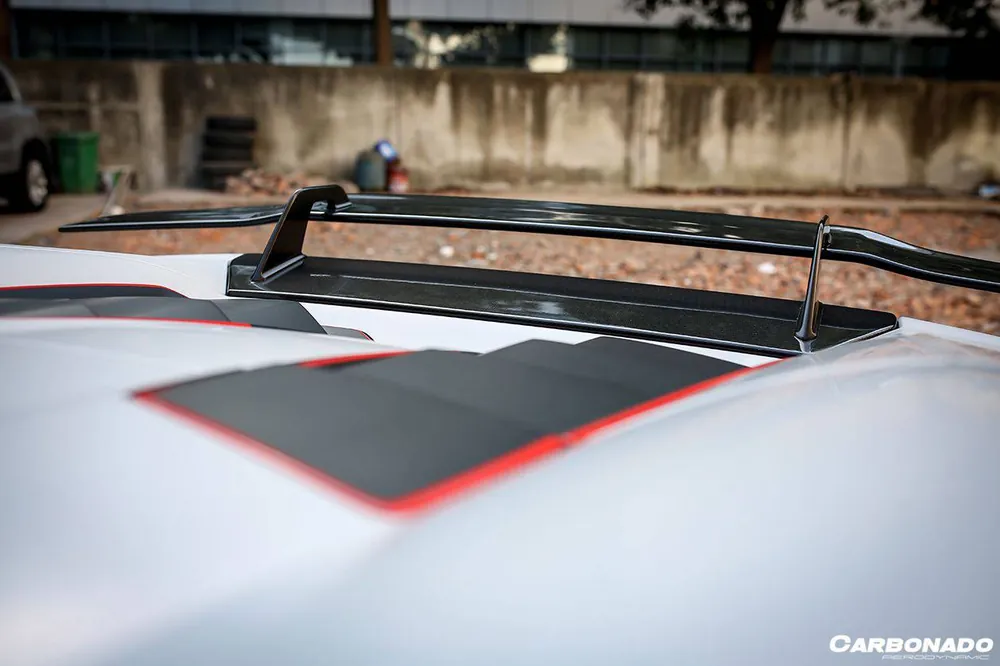Carbonado 2015-2025 Lamborghini Huracan LP610 LP580 Evo Tecnica VRS-II Style Carbon Fiber Trunk Spoiler with Base