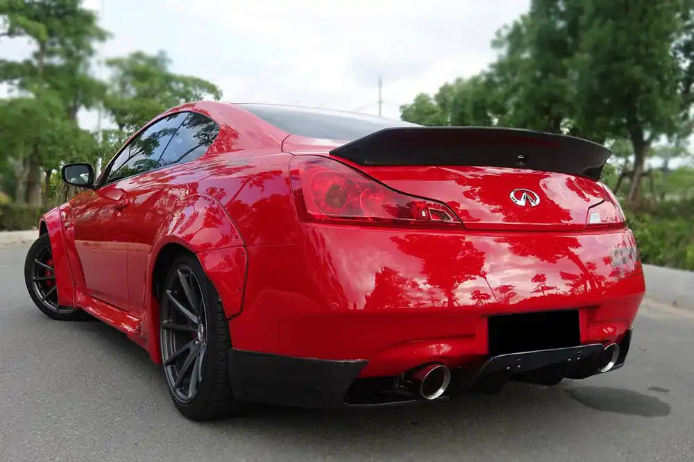 Carbonado 2008-2015 Infiniti G37S Coupe DE Style Carbon Fiber Rear Lip