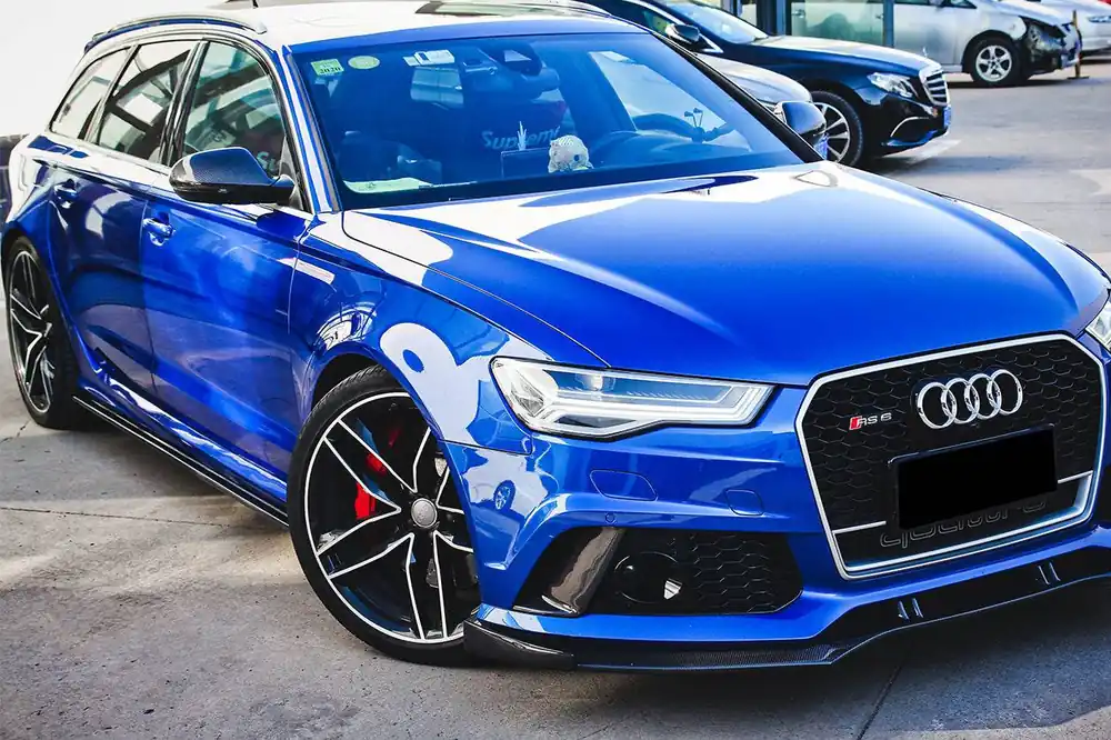 Carbonado 2013-2018 Audi RS6 Avant OE Style Carbon Fiber Front Bumper Caps