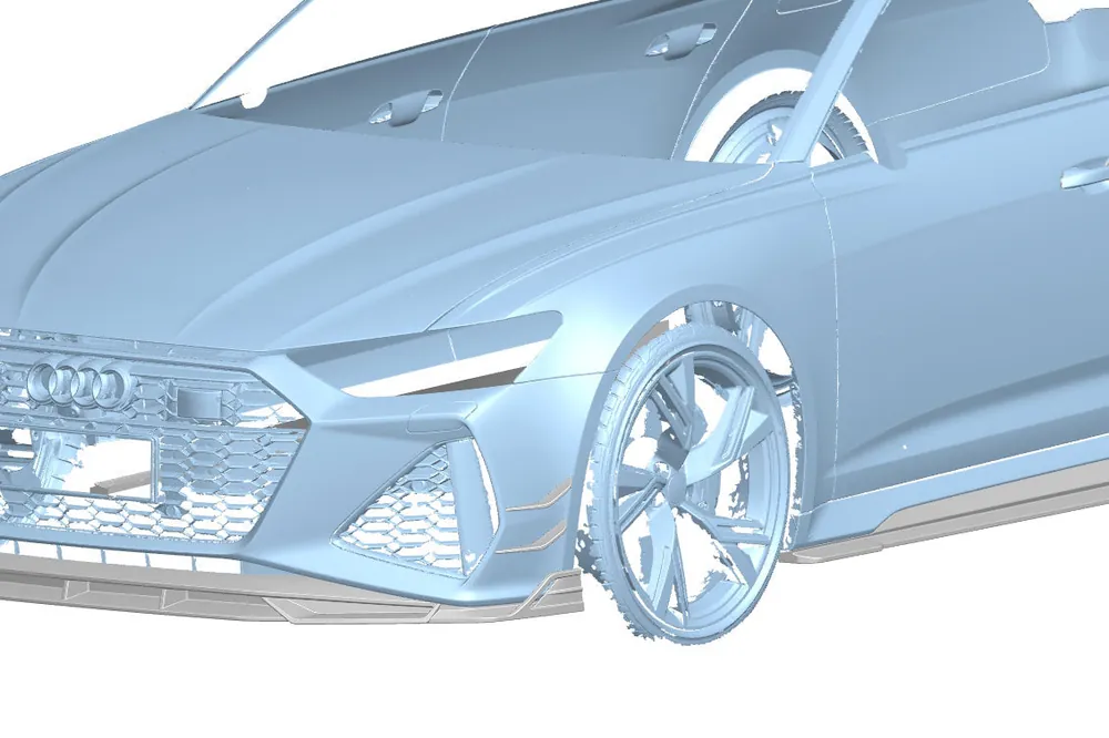 Carbonado 2019-2024 Audi RS6 RS7 C8 AD Style Dry Carbon Fiber Front Bumper Canards
