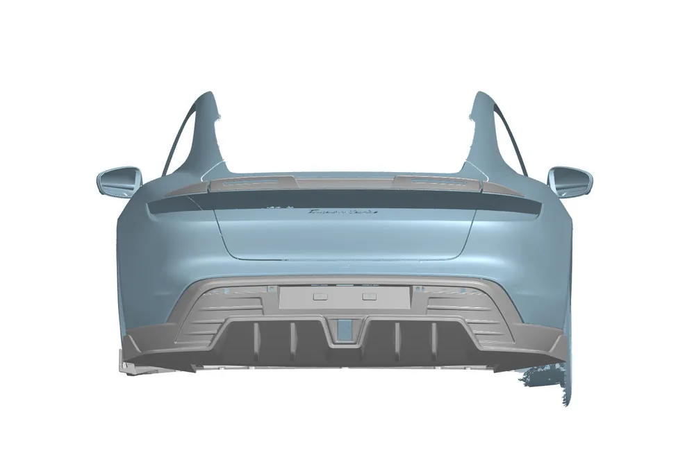 Carbonado 2019-2024 Porsche Taycan GTS Turbo AD Style DRY Carbon Fiber Rear Diffuser Lip