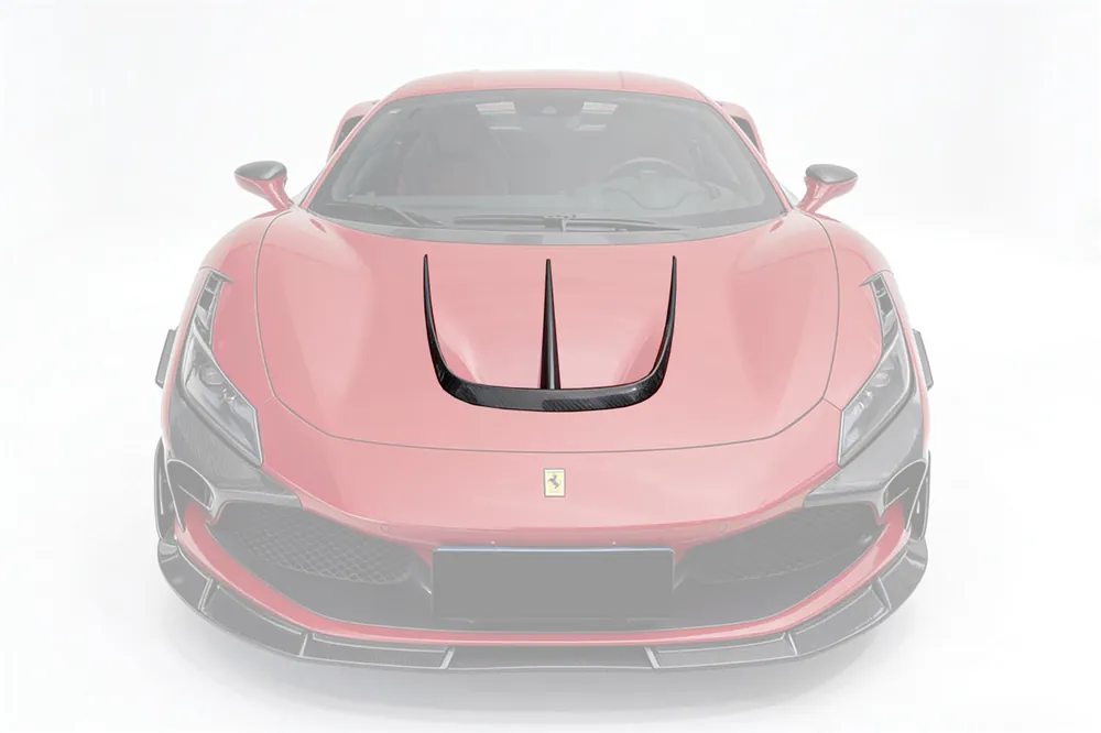 Carbonado MSY Style Autoclave Carbon Fiber Front Hood Vent Trims | 2019-2024 Ferrari F8