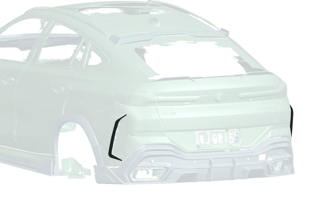 Carbonado AD Style Autoclave Carbon Fiber Rear Bumper Canards | 2019-UP BMW X6 G06
