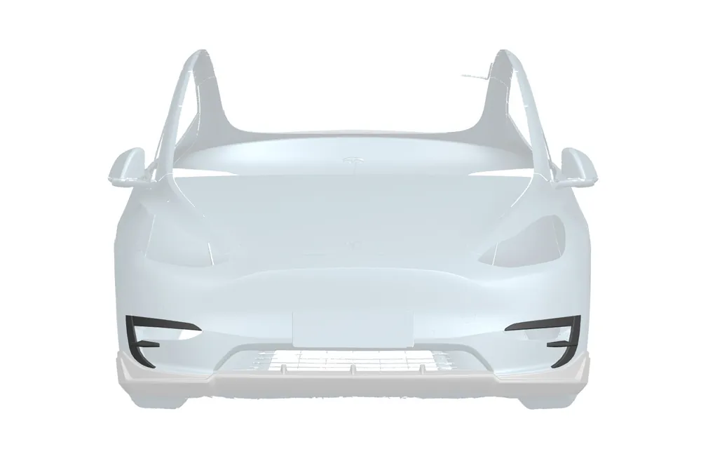Carbonado AD Style Dry Carbon Fiber Front Daytime Running Light Covers | 2020-2024 Tesla Model Y
