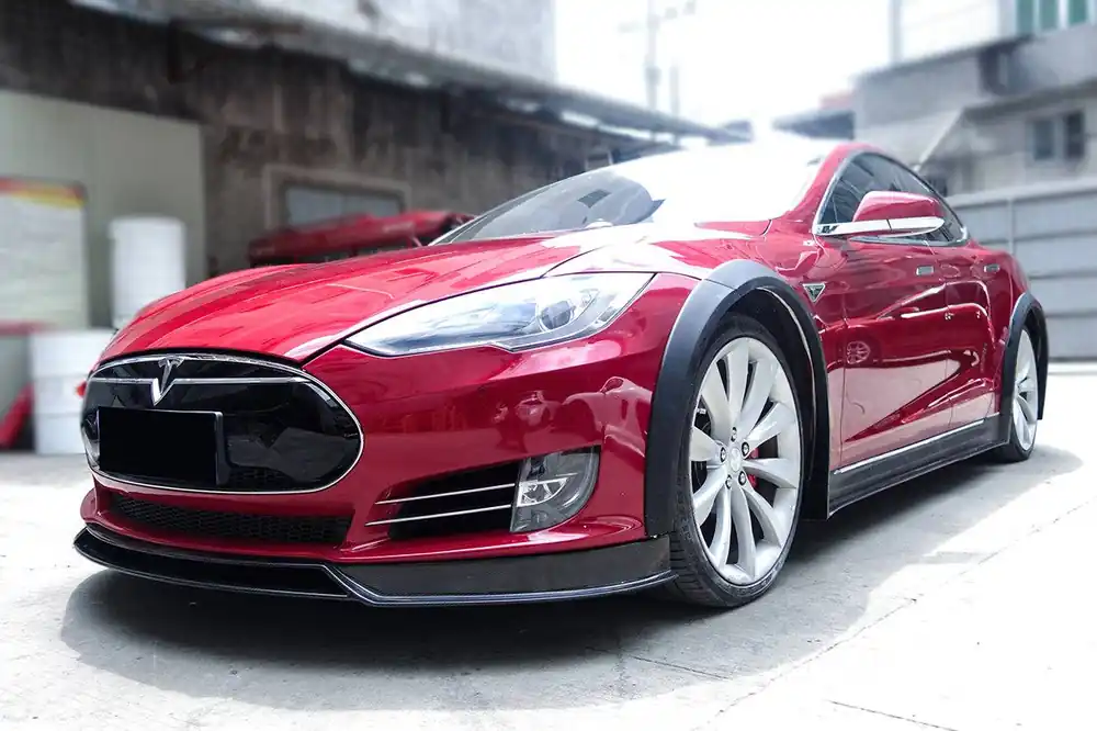 Carbonado 2012-2015 Tesla Model S RZS Style Part Carbon Fiber Front Lip With Undertray
